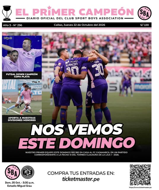 Afiche de Sport Boys: Primer Campeón, nos vemos este domingo
