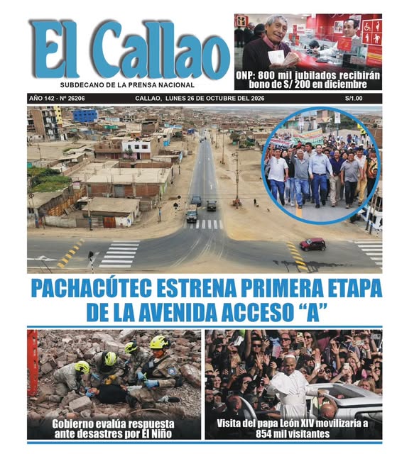 Portada del lunes 26 de octubre de 2026