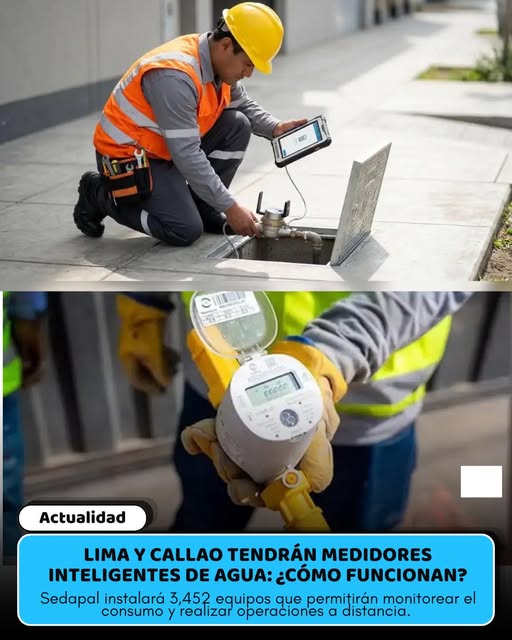 Técnico instalando un medidor de agua